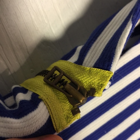 POST MARK ANTHROPOLOGIE blue & white striped top - Picture 6 of 7